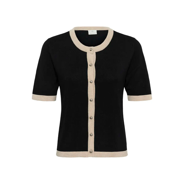 KALIZZA CONTRAST CARDIGAN "BLACK DEEP"
