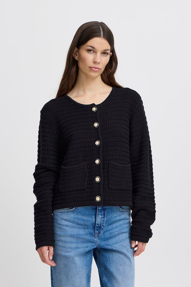 ICHI BECCAS CARDIGAN - BLACK