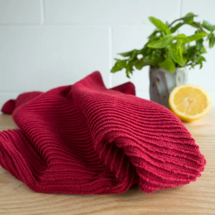 TORCHON DE CUISINE DANICA RIPPLE ROUGE CARMIN