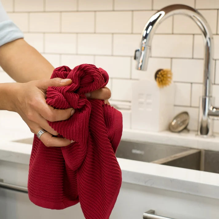 TORCHON DE CUISINE DANICA RIPPLE ROUGE CARMIN