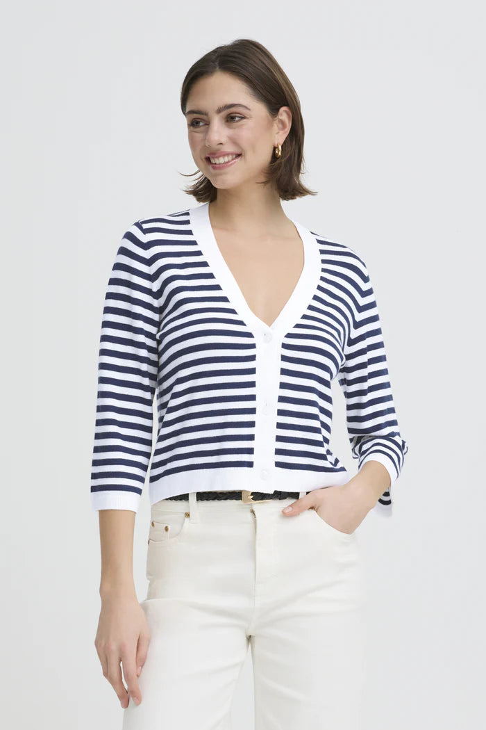 FRMARY CARDIGAN "NAVY STRIPE"