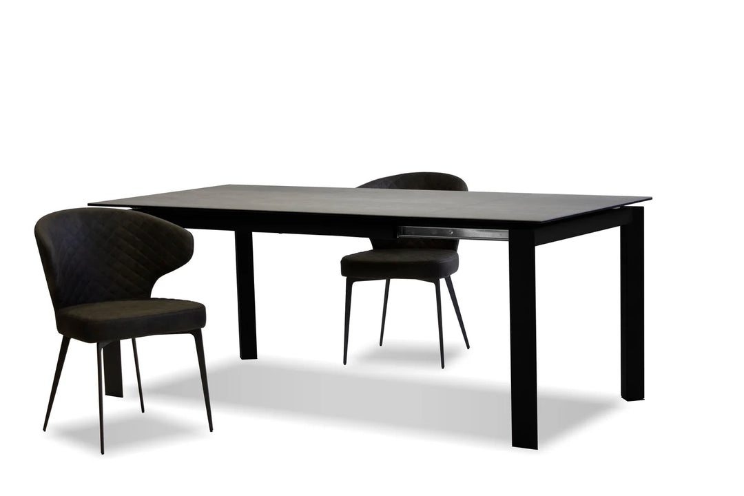 CASPER EXTENSION DINING TABLE "GREY ON BLACK"