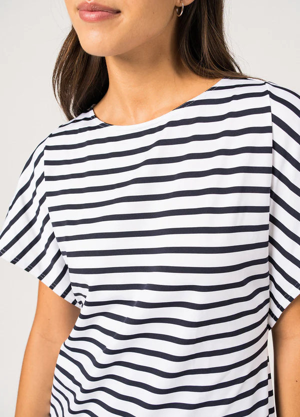 CASSIS DRESS "NEIGE/NAVY"