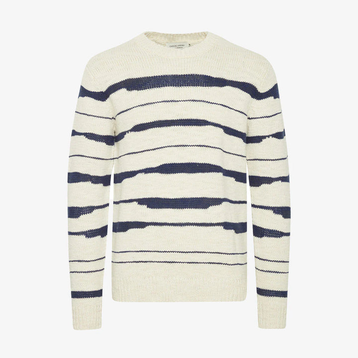 Casual Friday Karl Uneven Striped Knit - White Asparagus
