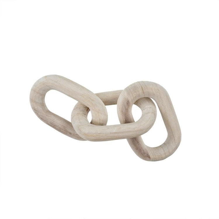 WOODEN CHAINLINKS "WHITE"