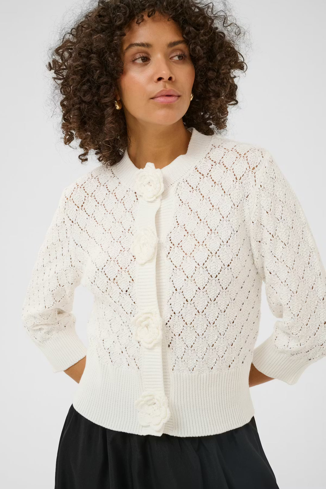 KAKATHRINE CARDIGAN "CHALK/WHITE"