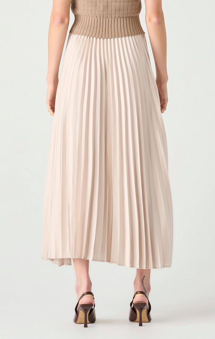 PULL-ON PLEATED MAXI SKIRT "CHAMPAGNE"