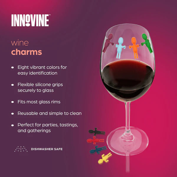 WINE CHARMS, SET OF 8