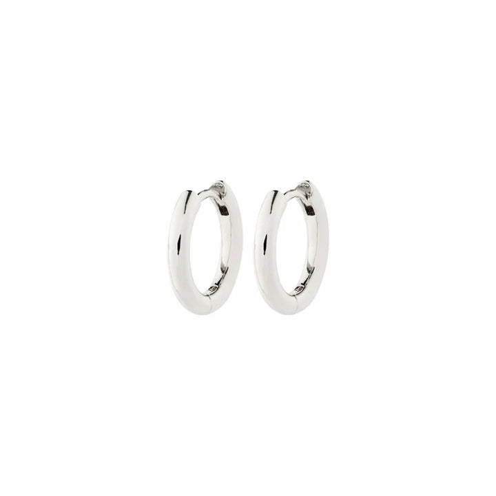 CHARM RECYCLED SMALL HOOP EARRINGS SILVER-PLATED