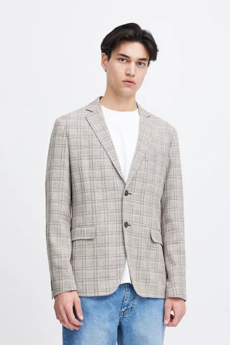 CFBILLE CHECKERED BLAZER - GREY MELANGE