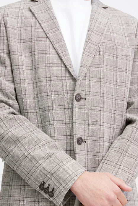 CFBILLE CHECKERED BLAZER - GREY MELANGE