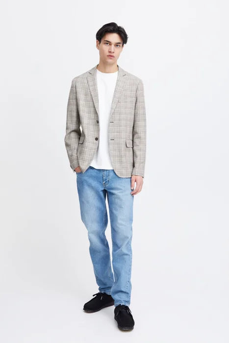 CFBILLE CHECKERED BLAZER - GREY MELANGE