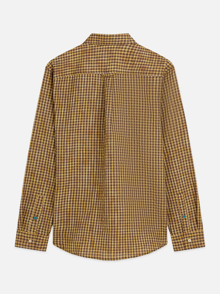 SEERSUCKER MICRO-CHECK RELAXED SHIRT "HOT FUDGE CHECK"