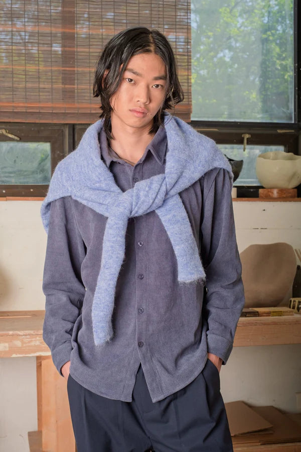 FW25 CHENILLE SHIRT "DARK BLUE"