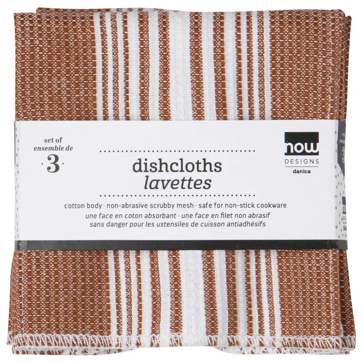 SCRUB-IT CHESTNUT BROWN DISHCLOTHS - SET OF 3