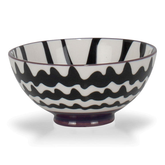 CHEVRON BLACK BOWL 10CM