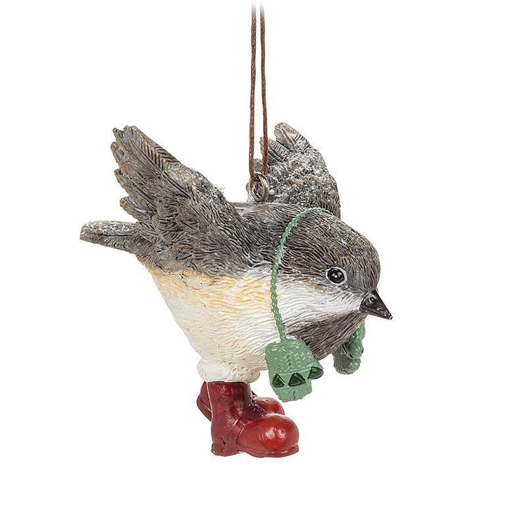 WINTER CHICKADEE ORNAMENT - 3 ASSORTED 3''H