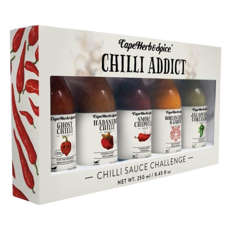 CHILLI ADDICT CHILLI SAUCE CHALLENGE GIFT SET 5X50ML