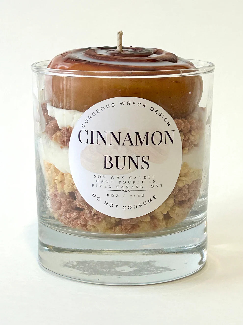 GORGEOUS WRECK DESIGN CINNAMON BUN DESSERT CANDLE