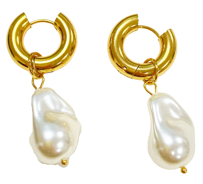 PEARL CIRCLE DROP EARRINGS