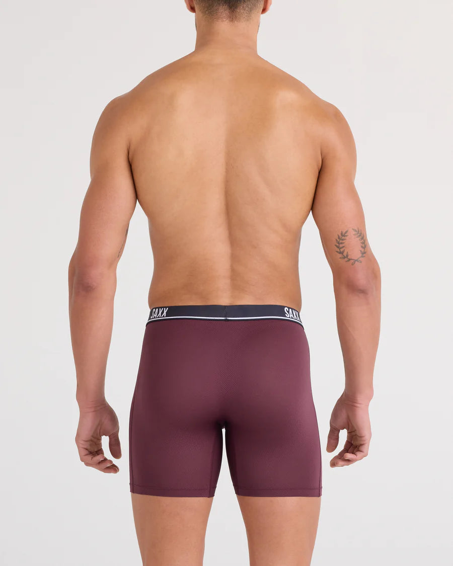 ESSENTIAL PERFORMANCE MESH BOXER BRIEF 6" 3PACK "CLASSIC RED/MAROON/BLACK"