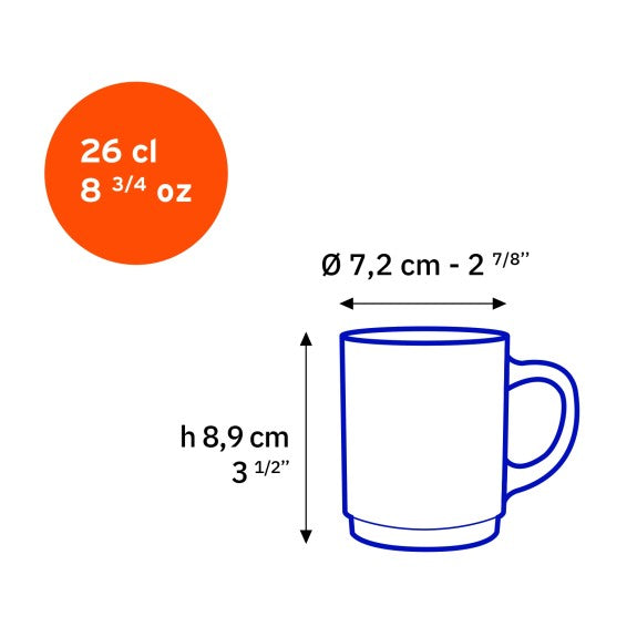 VERSAILLES CLEAR MUG 260ML - SET OF 6