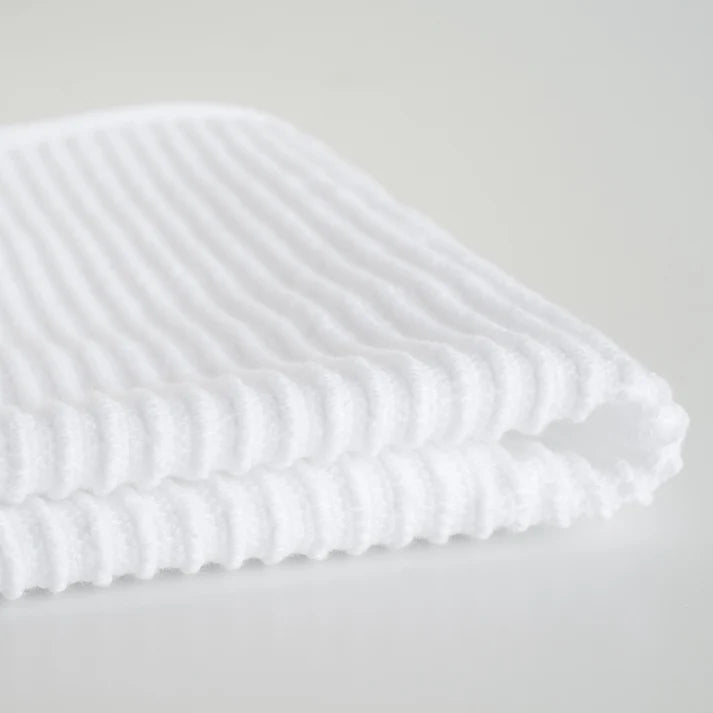 WHITE RIPPLE DISHCLOTHS - SET OF TWO