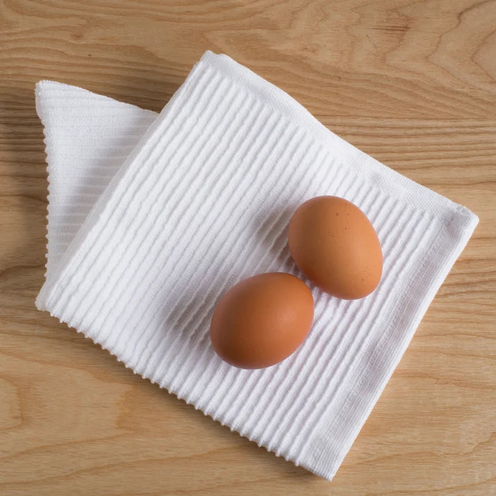 WHITE RIPPLE DISHCLOTHS - SET OF TWO