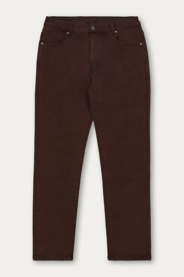 SUPER STRETCH KNIT STRAIGHT LEG DENIM "COFFEE"