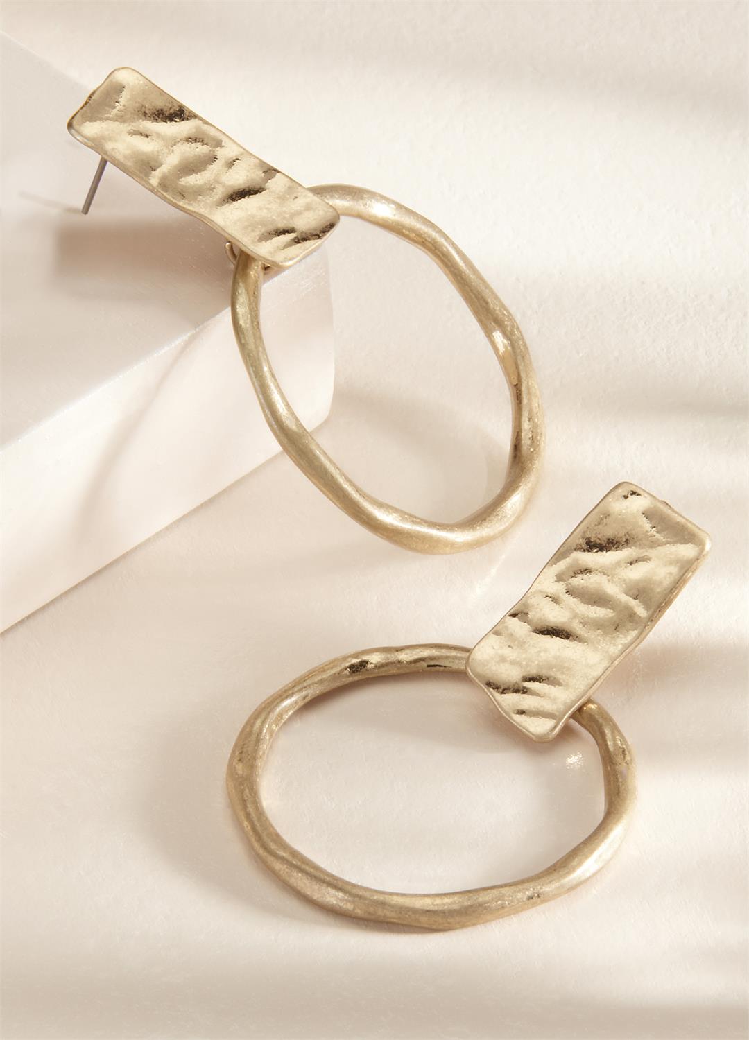 COLUMN DROP EARRINGS - GOLD