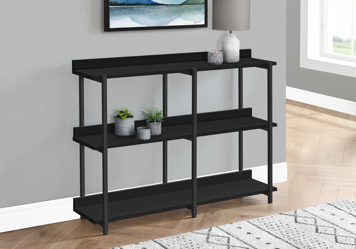 HALL CONSOLE/ACCENT TABLE 48"L "BLACK/BLACK METAL"