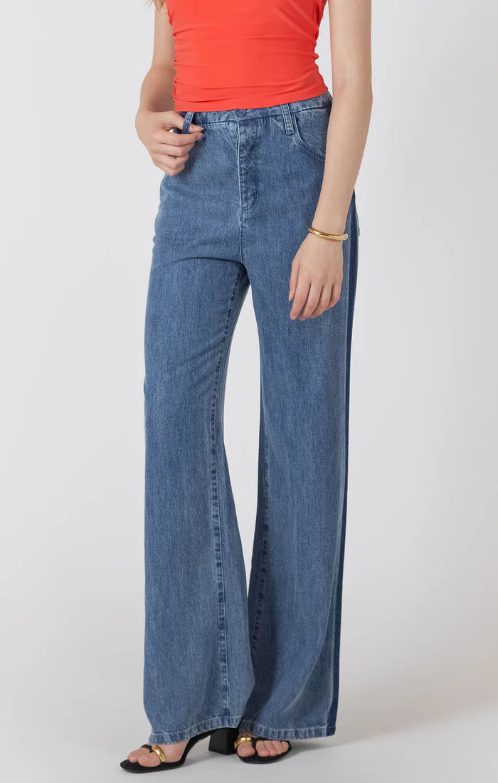 DRAPEY TWO TONE TROUSER "CONTRAST BLUE WASH"