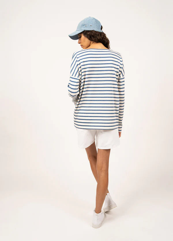 MINQUIERS DROP OVERSIZED STRIPED SAILOR SHIRT