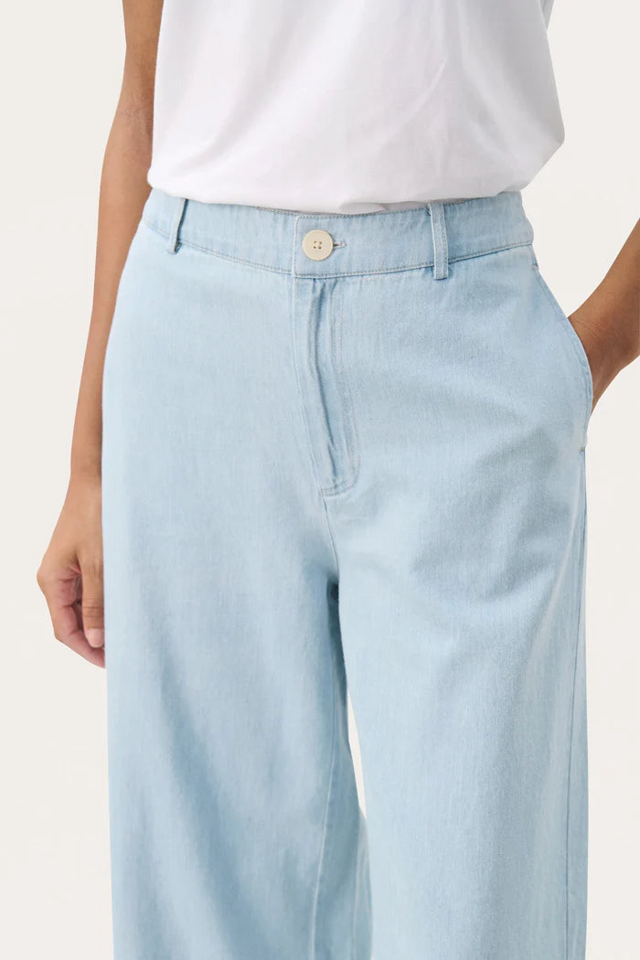 CORALIESPW PANTS "WHITEISH BLUE DENIM"