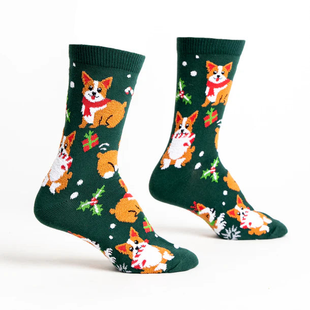 MERRY CORGMAS CREW SOCKS