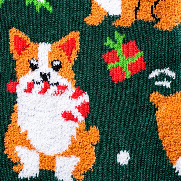 MERRY CORGMAS CREW SOCKS