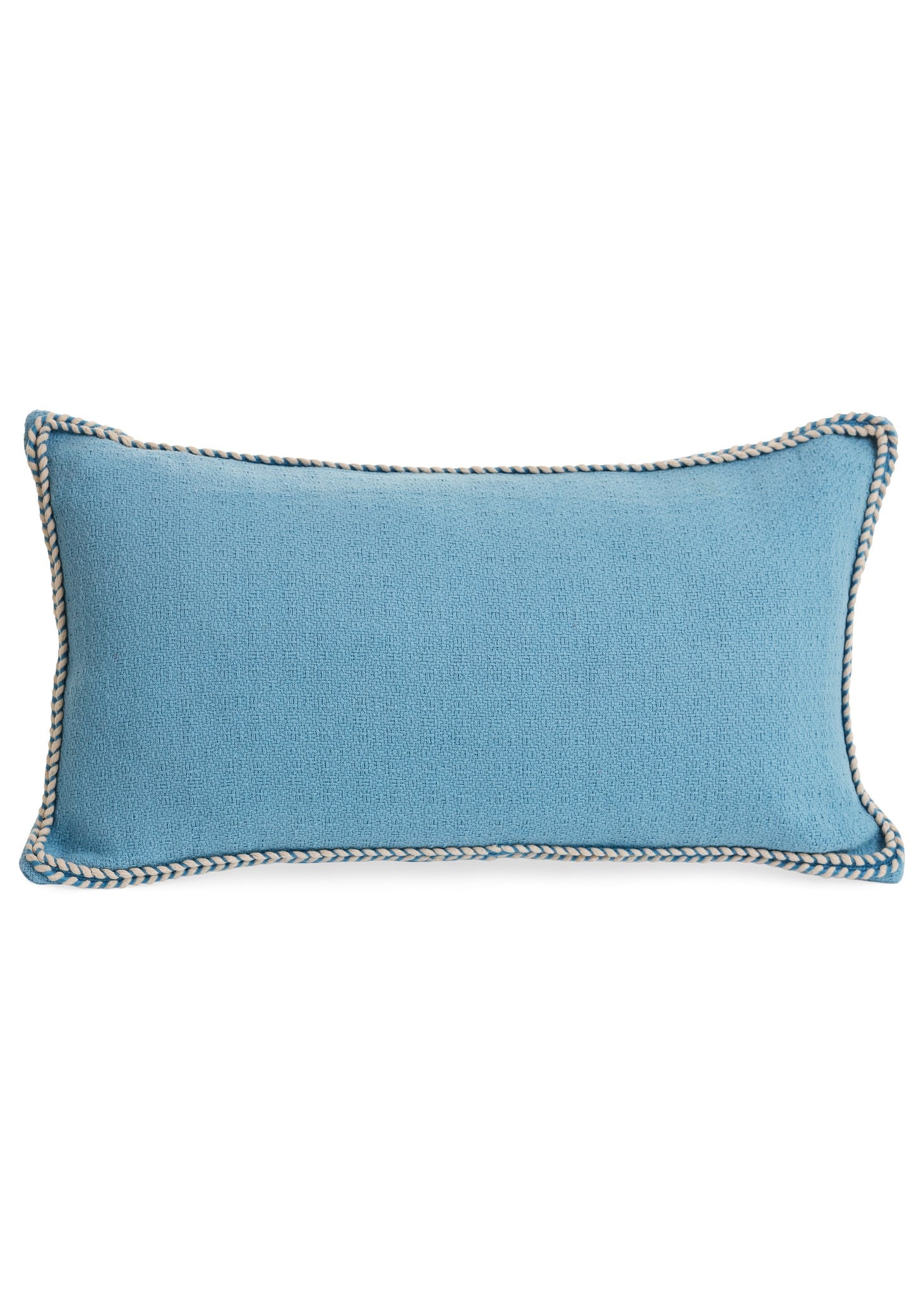 CUSHION W/ STITCH PIPING - COTTON BLUE 12X22