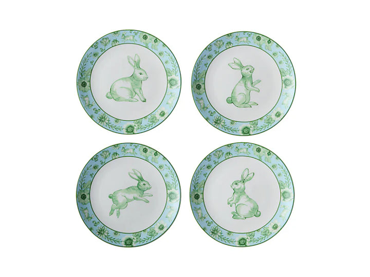 CLOVER &amp; COTTONTAIL SET OF 4 ASSORTED PLATES 20CM - GIFT BOXED