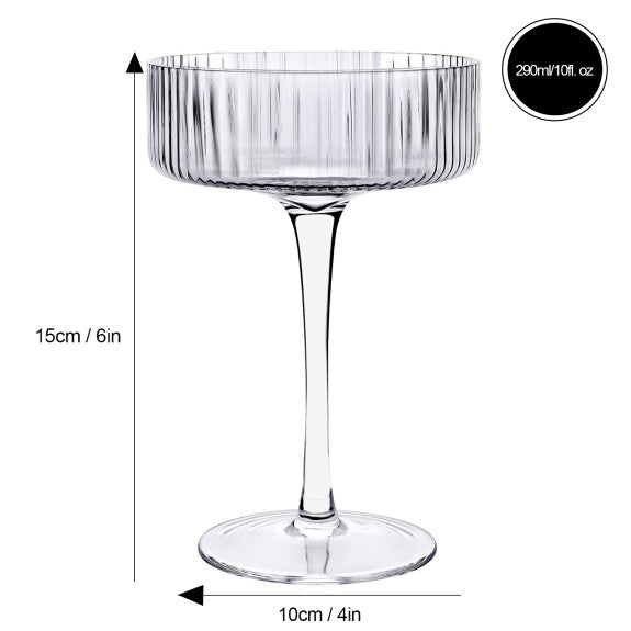 RIBBED COCKTAIL CUP 290ML, SET OF 4