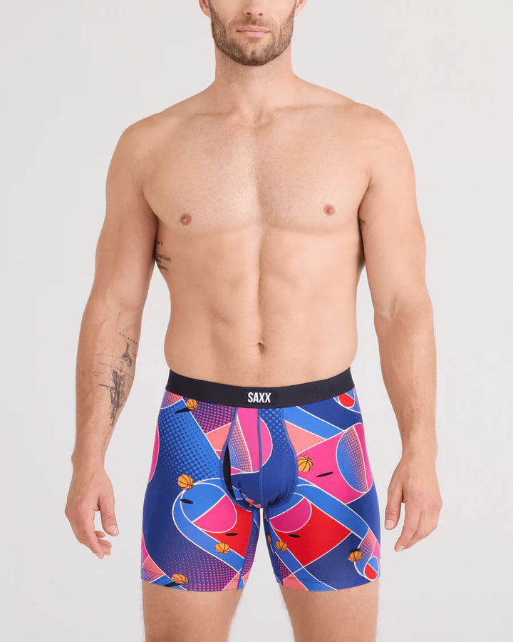 VIBE XTRA SOFT COMFORT BOXER BRIEF 6" "SPORT COURT-MULTI"