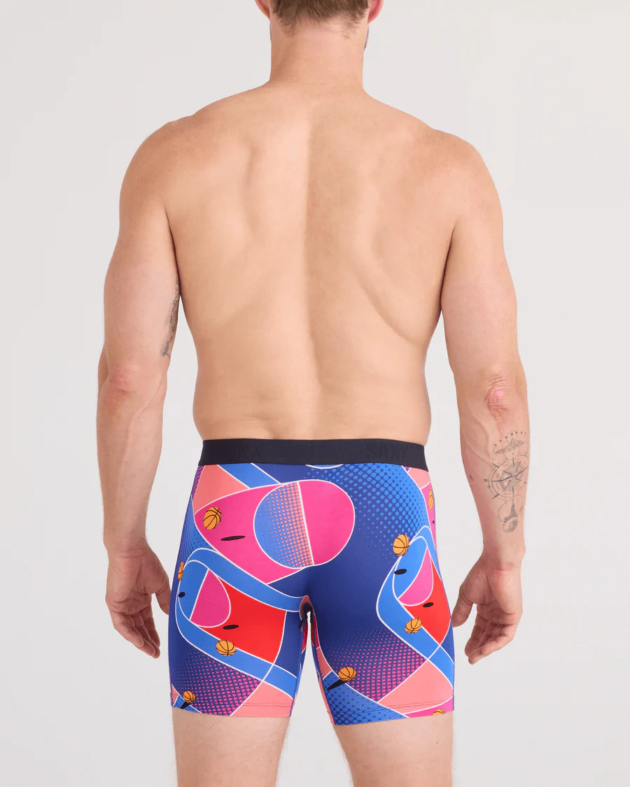 VIBE XTRA SOFT COMFORT BOXER BRIEF 6" "SPORT COURT-MULTI"