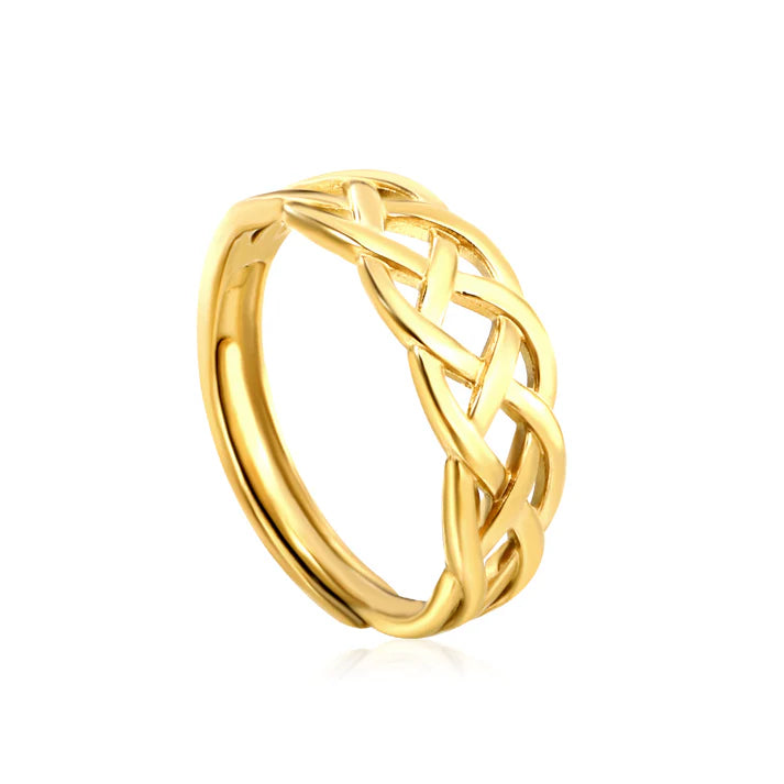 WEAVE CROSS LINES RING - GOLD