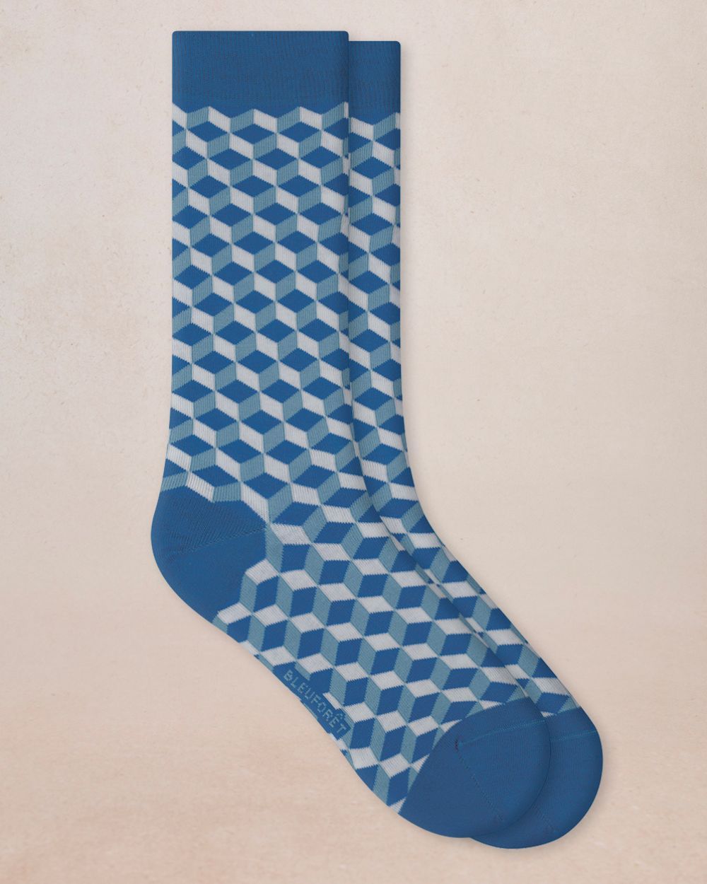 CUBE COTTON SOCKS "BLUE"