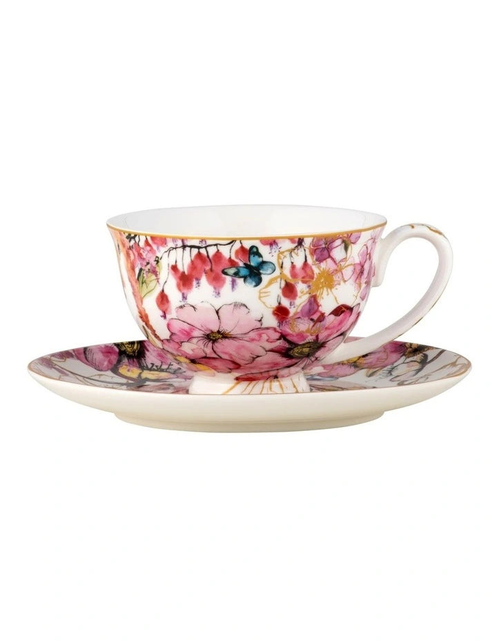 MAXWELL & WILLIAMS - CUP AND SAUCER ENCHANTMENT WHITE
