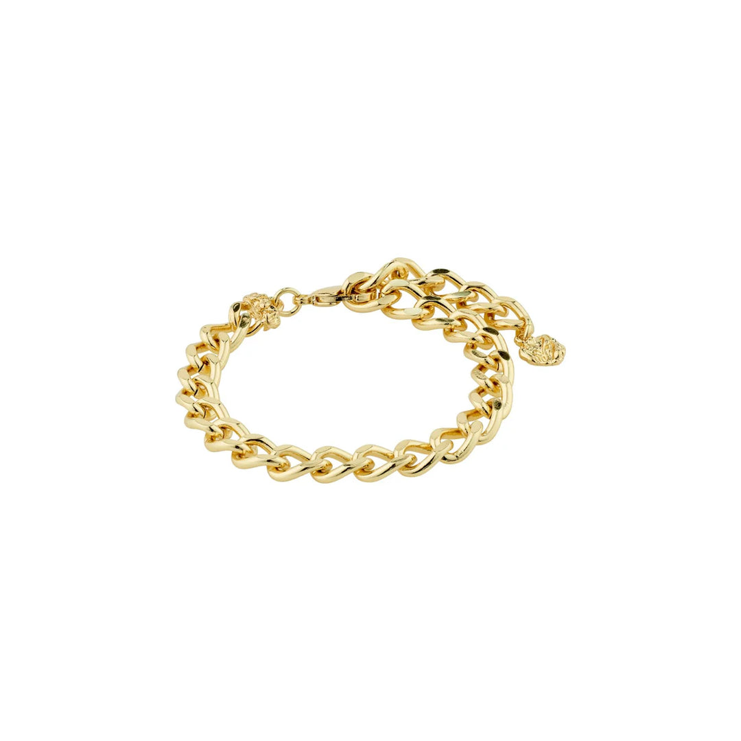 CHARM RECYCLED CURB CHAIN BRACELET "GOLD-PLATED"|