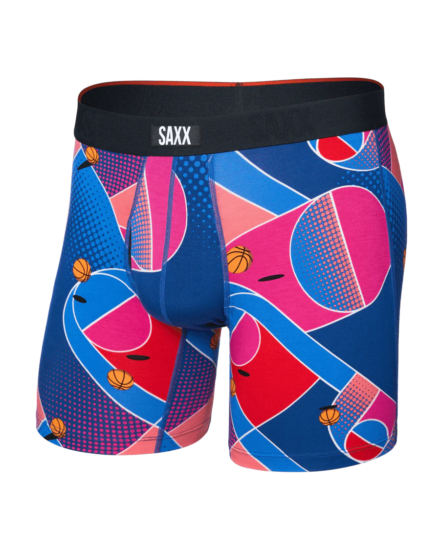 VIBE XTRA SOFT COMFORT BOXER BRIEF 6" "SPORT COURT-MULTI"