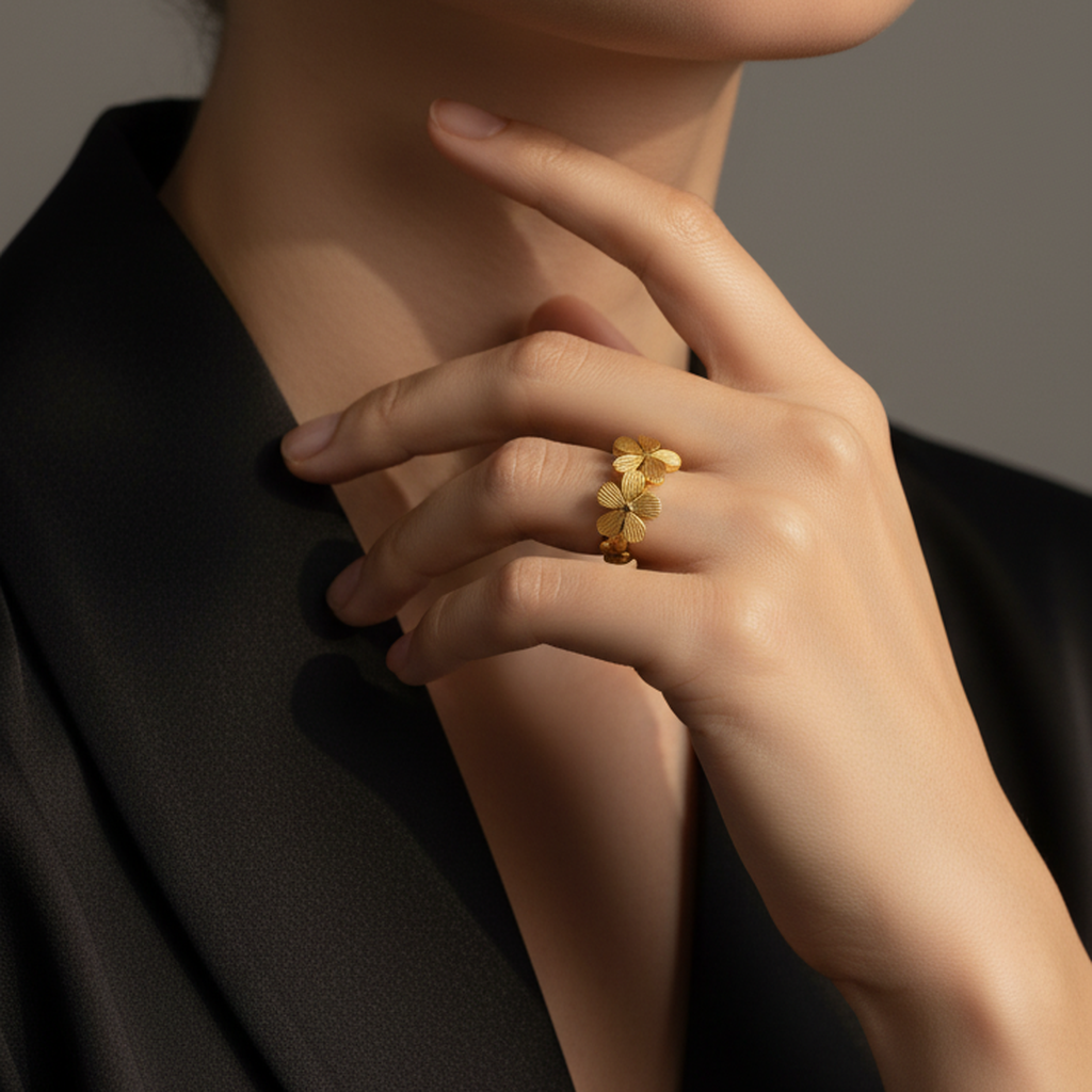 Floral Twist Adjustable Ring