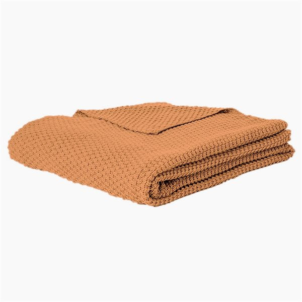 BRUNELLI CARAMELO TERRACOTTA KNITTED THROW