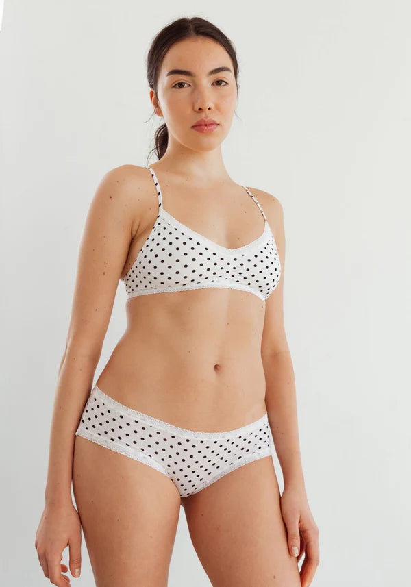 THE MICRO SHORTY - LACE TRIM HIPSTER "DOTS"