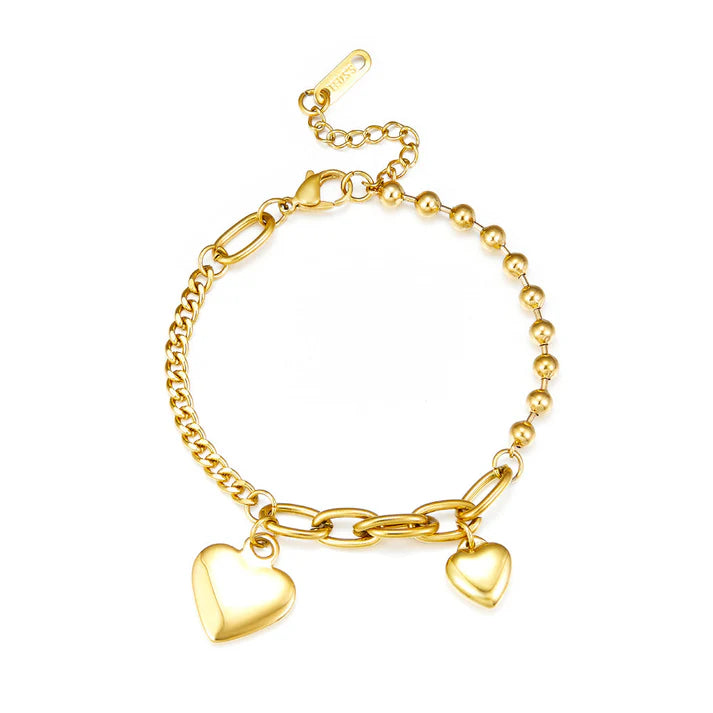 DAINTY HEART LINK BRACELET
